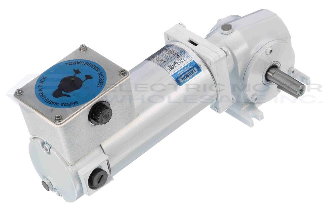 Image for 1/4HP LEESON 250RPM TENV 90VDC WASHDOWN RIGHT ANGLE GEARMOTOR M1125279.00